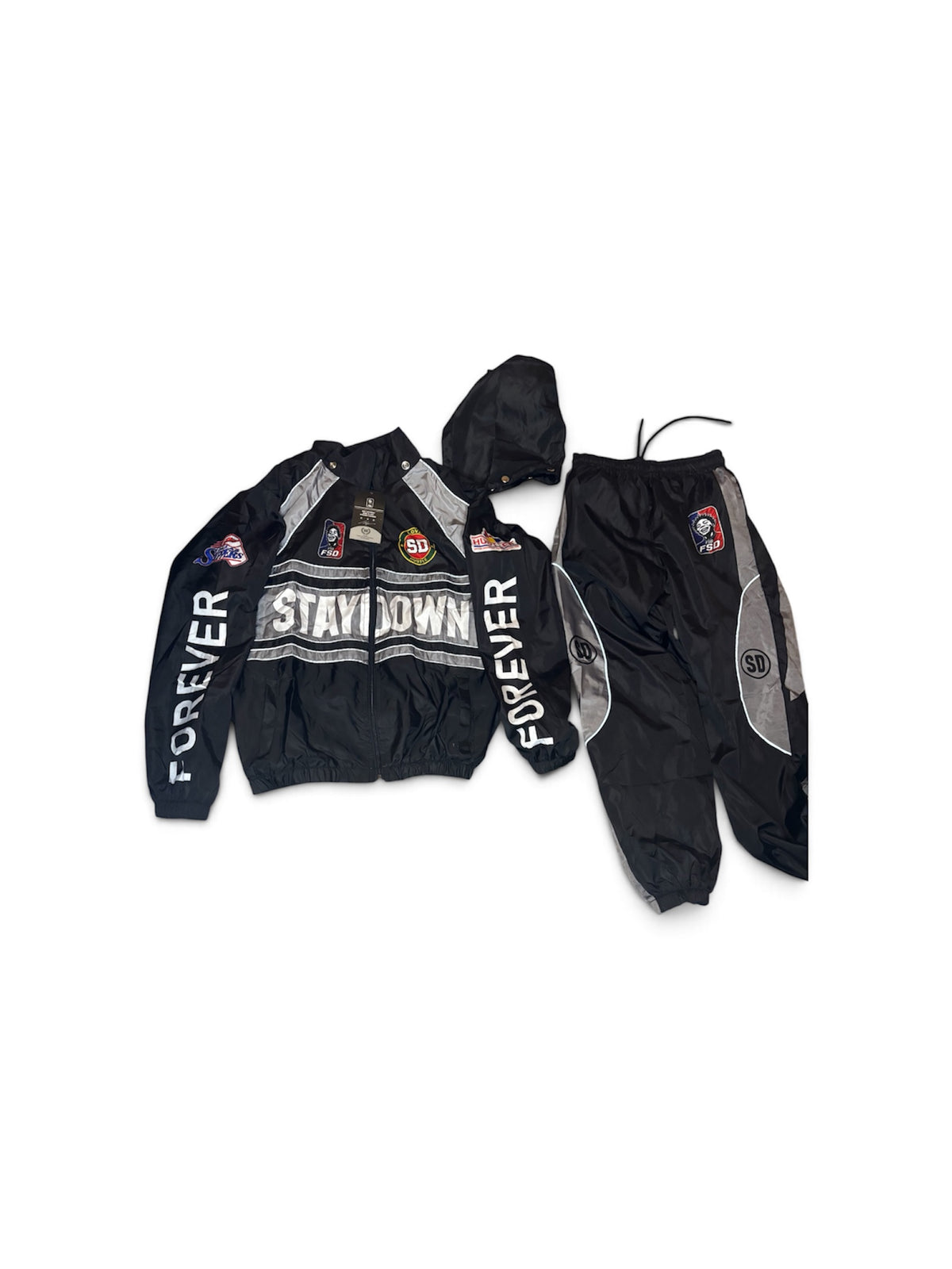 “TEAM 8” Windbreakers set Black and Gray