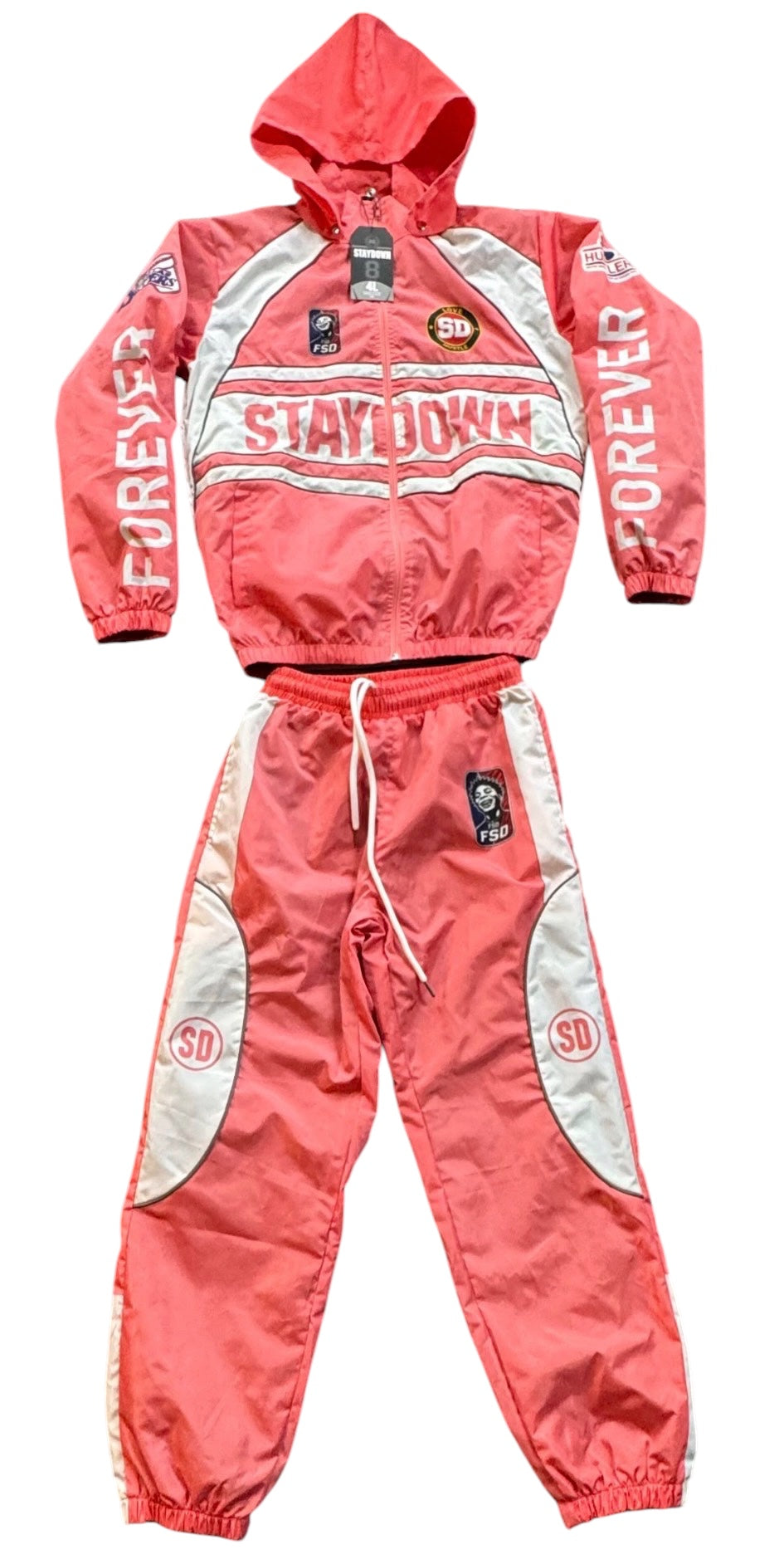 “Team 8” Pink and White Windbreaker set