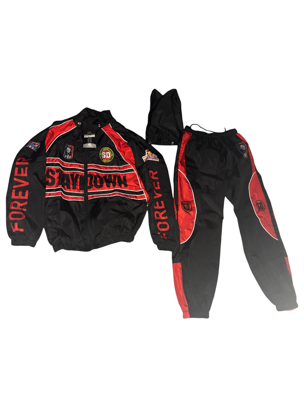 “TEAM 8” Windbreakers set Red and Black
