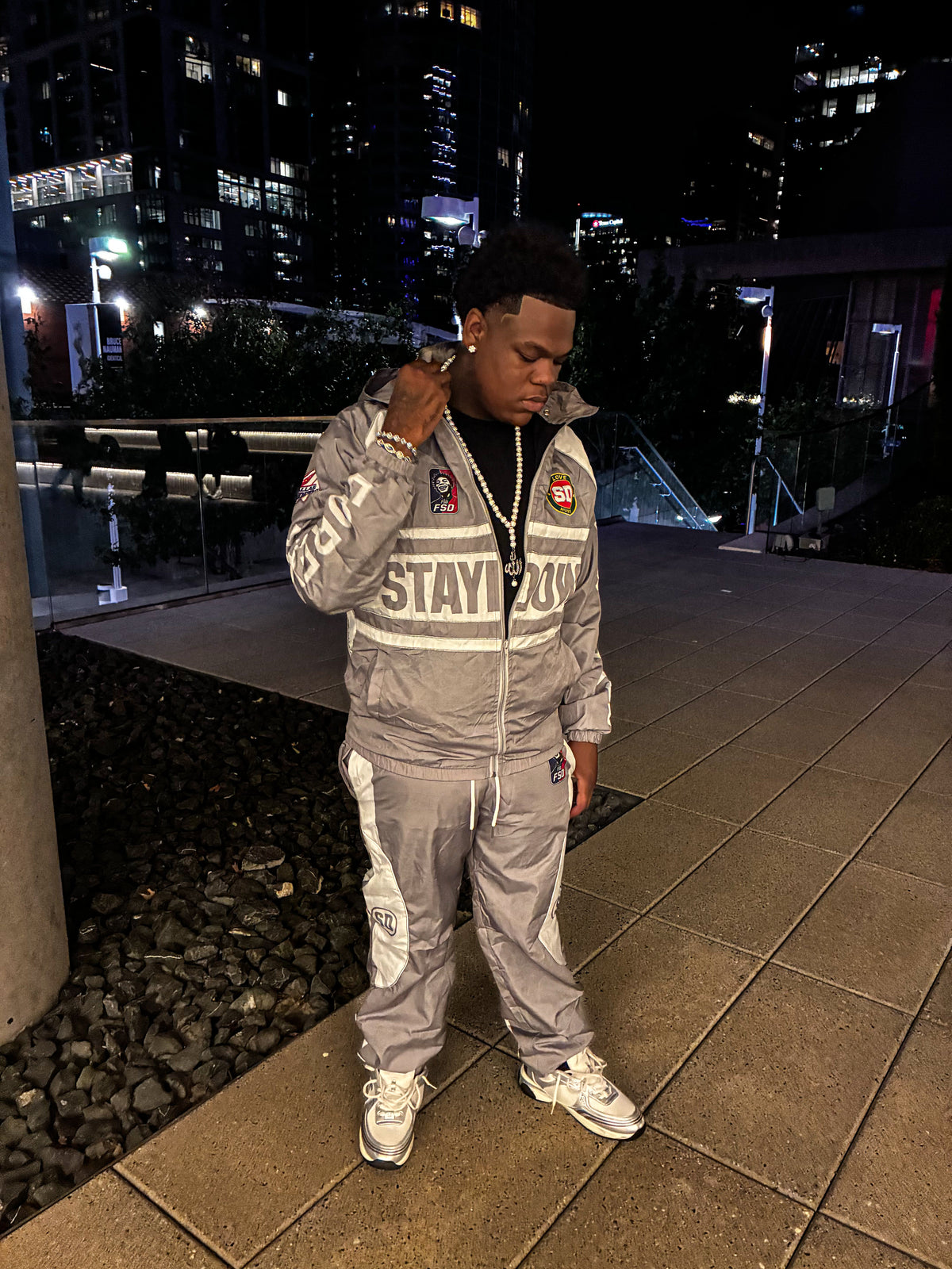 “TEAM 8” Windbreakers set Gray and White