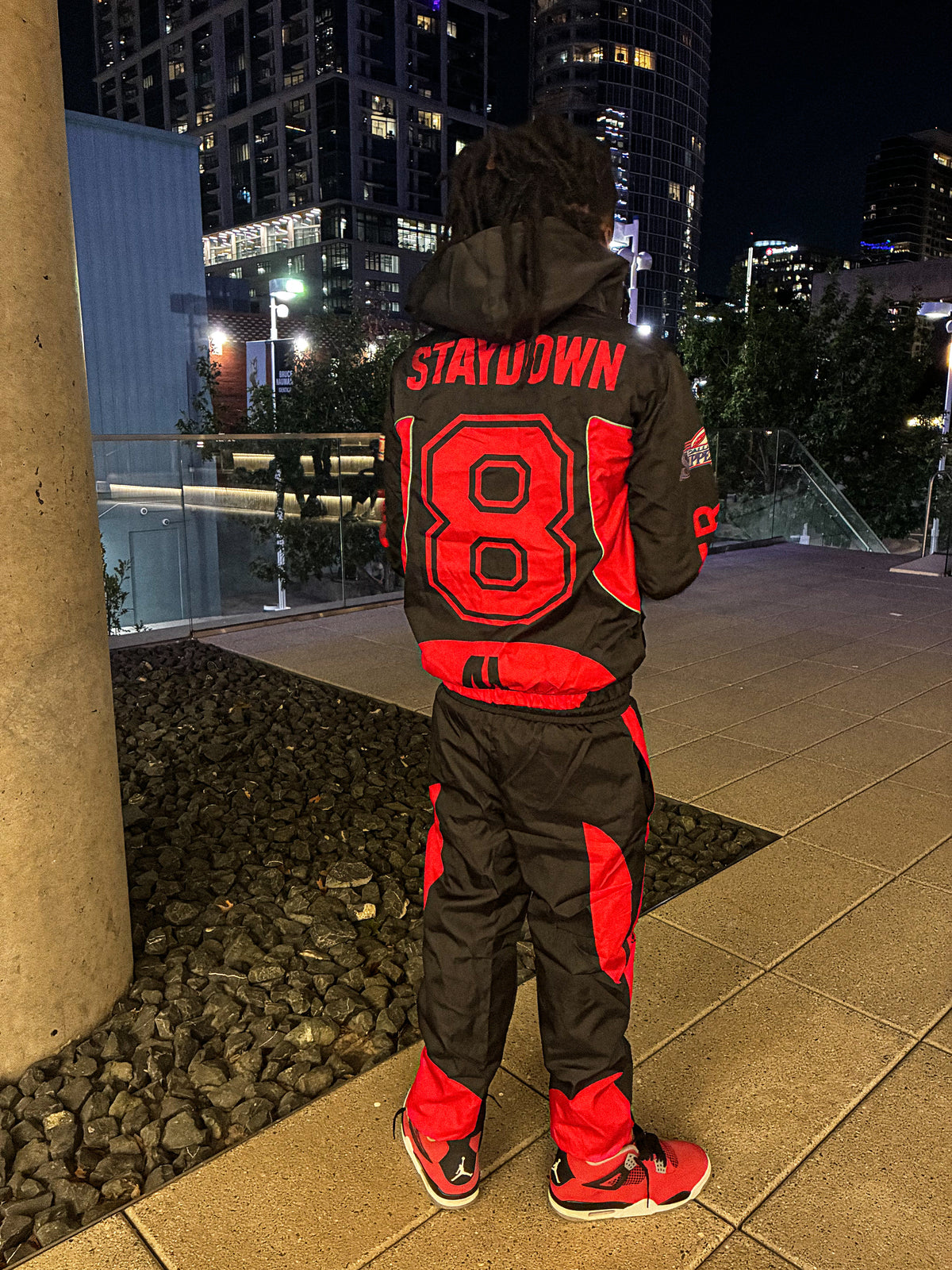 “TEAM 8” Windbreakers set Red and Black