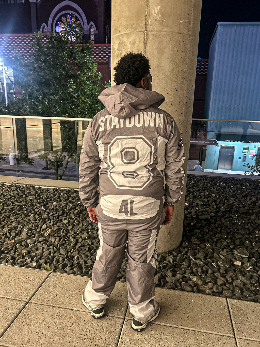 “TEAM 8” Windbreakers set Gray and White