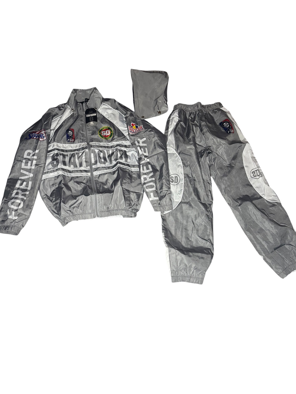 “TEAM 8” Windbreakers set Gray and White