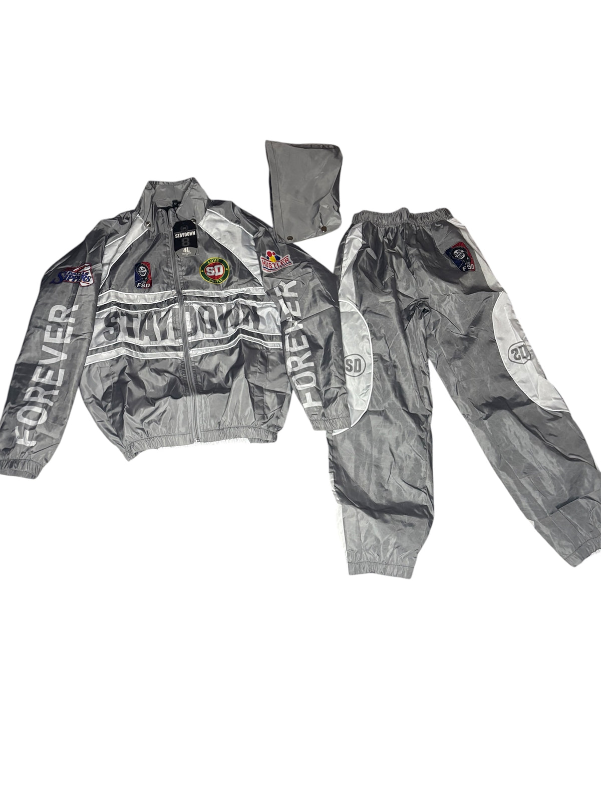 “TEAM 8” Windbreakers set Gray and White